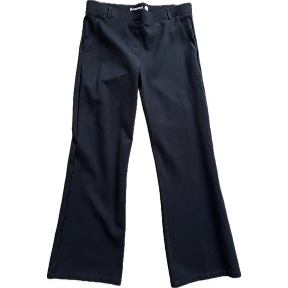 Betabrand Black Yoga Dress Pants Large Petite Bootcut Wide Leg Stretch Comfy - Picture 1 of 4